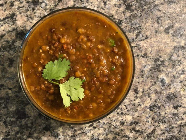 how to make brown lentil curry